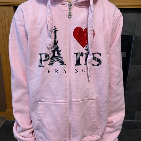 I love Paris pink FZ hoodie - Picture 2 of 4